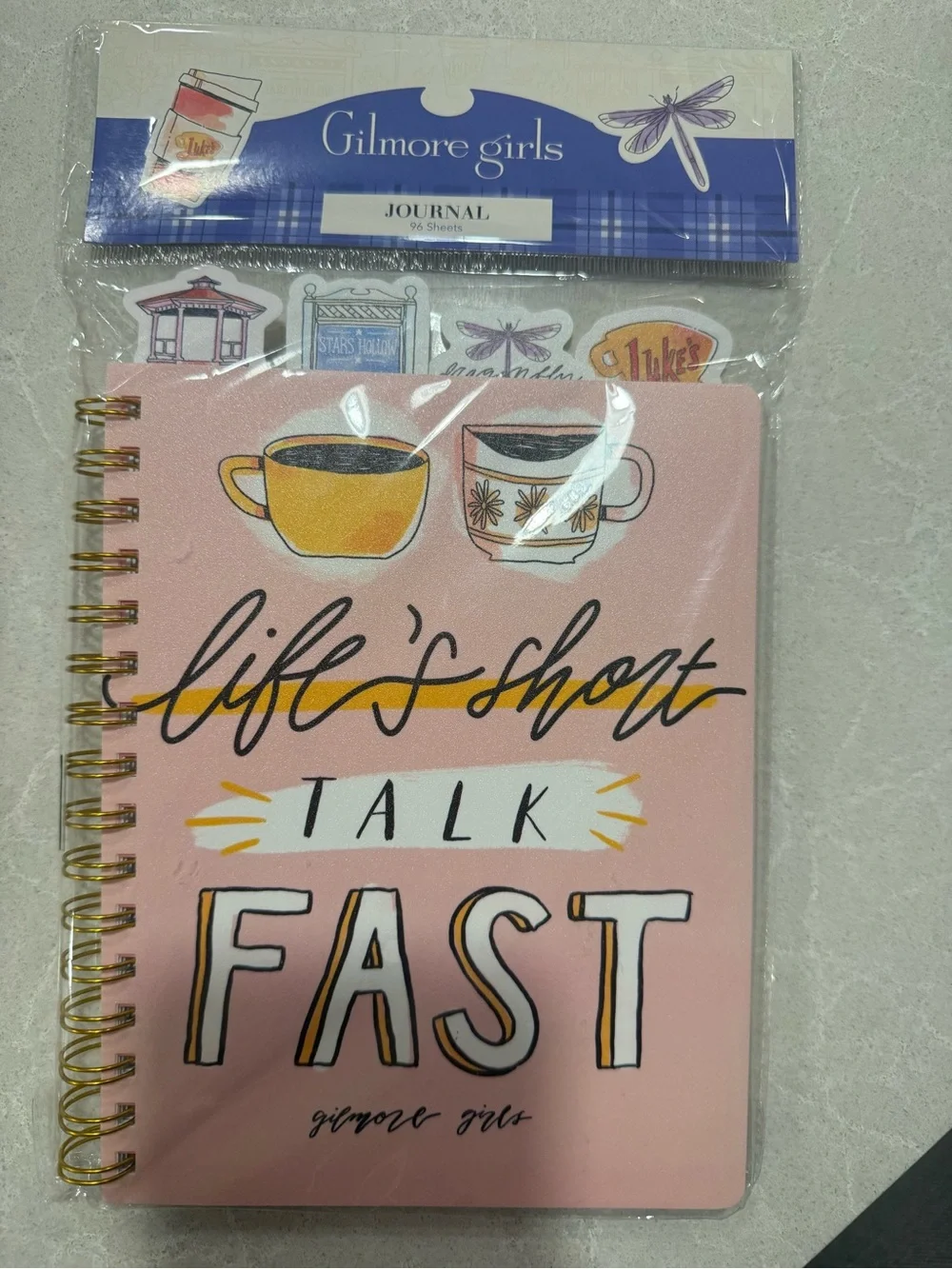 Pink 'Life's Short Talk Fast' Spiral Journal Gilmore Girls